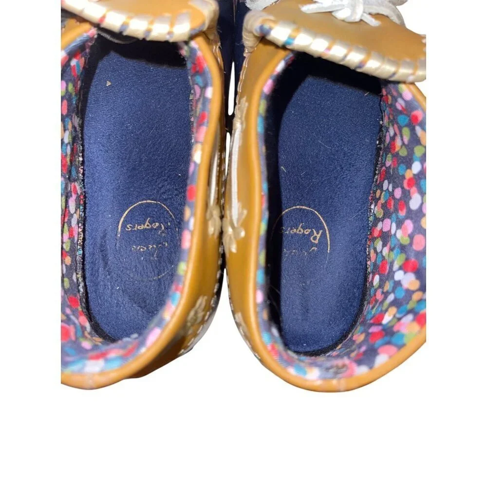 Jack Rogers Women's Aubrey Midnight Blue Floral Waterproof Boots Shoes Size 8